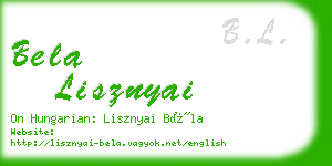 bela lisznyai business card